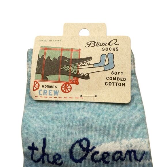 New Blue Q Women’s Socks the Ocean Just Gets Me Soft Combed Cotton Medium - Picture 3 of 3